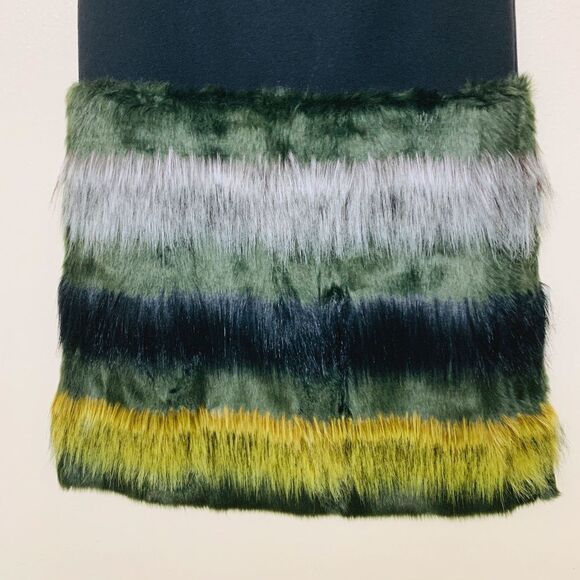 Clover Canyon Midi Skirt Faux Fur Trim Black - Picture 4 of 8